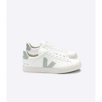 Veja CAMPO CHROMEFREE Men's Low Tops Sneakers White/Green | NZ 196NWY